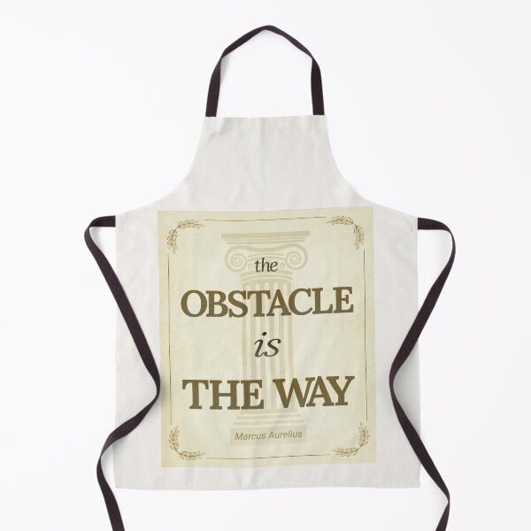 Item preview, The Obstacle Is the Way - Marcus Aurelius - Elegant Script Stoic Quote - Black and Gold Version designed and sold by Stoic Core.