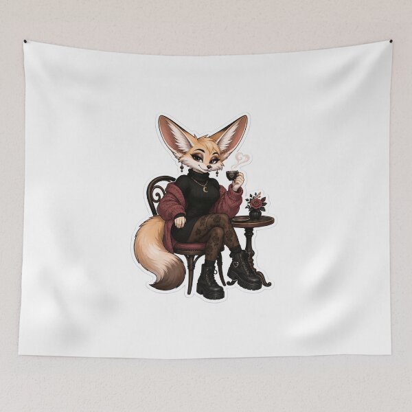 Item preview, Fennec Flirt Café Noir Furry Fox designed and sold by Furrenzy.