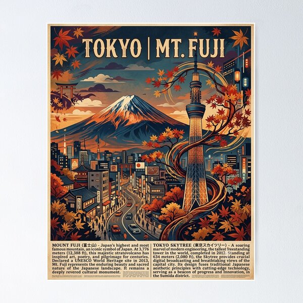 Item preview, The Fusion of Mount Fuji and Tokyo Skytree designed and sold by iris-festival.