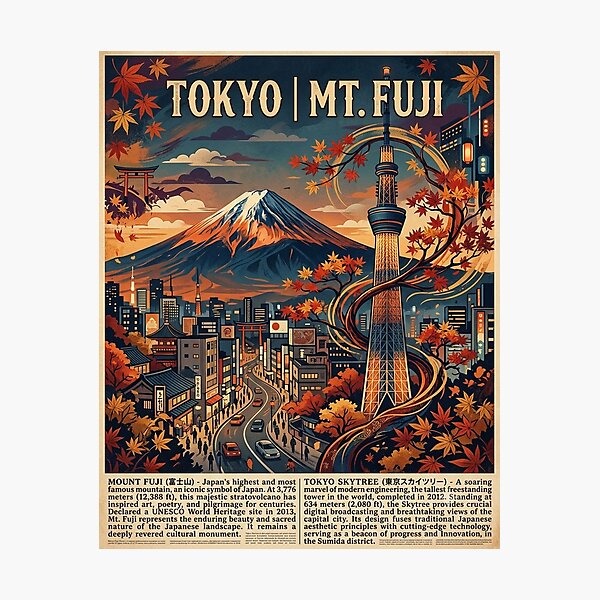 Item preview, The Fusion of Mount Fuji and Tokyo Skytree designed and sold by iris-festival.