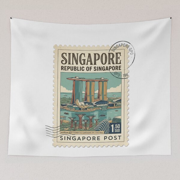 Item preview, Vintage Singapore Marina Bay Sands Travel Stamp designed and sold by k3rstman1.