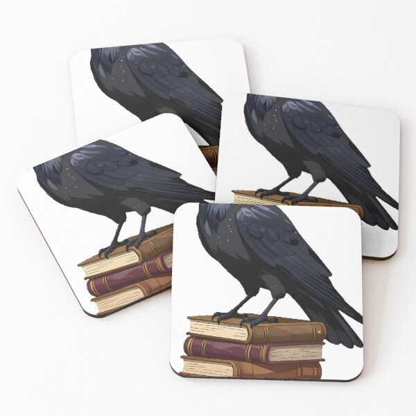 Item preview, Raven Book Stack Sentinel designed and sold by IllumeInk.