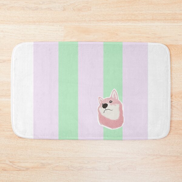Item preview, Thick stripe (light pink, light green) with Shiba Inu designed and sold by ShibaCruise-On.