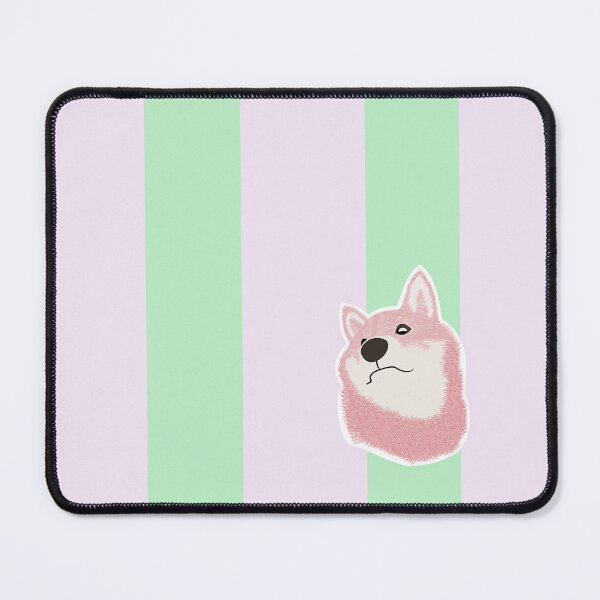 Item preview, Thick stripe (light pink, light green) with Shiba Inu designed and sold by ShibaCruise-On.