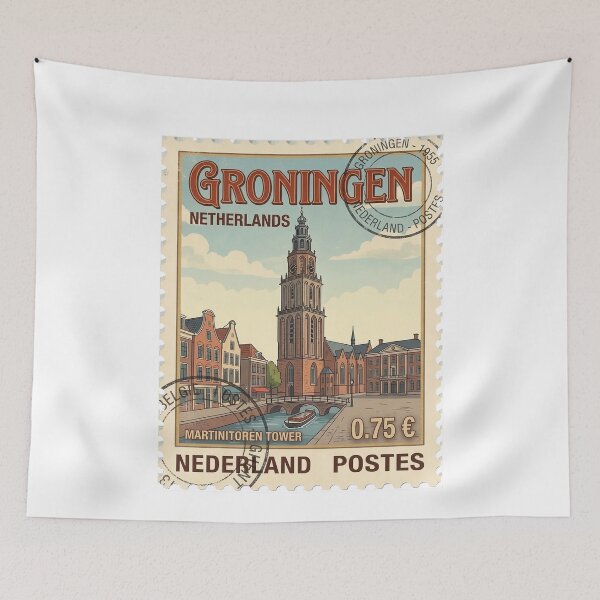 Item preview, Martinitoren Tower Groningen Netherlands Travel Stamp designed and sold by k3rstman1.