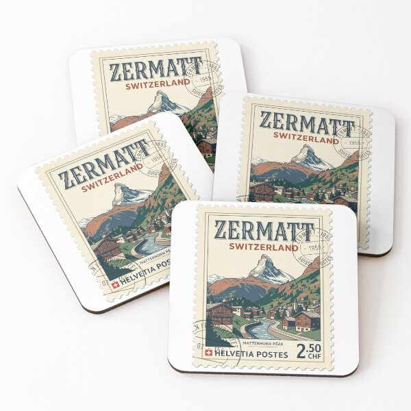 Item preview, Zermatt Switzerland Matterhorn Peak Vintage Travel Stamp designed and sold by k3rstman1.