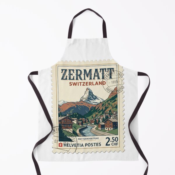 Item preview, Zermatt Switzerland Matterhorn Peak Vintage Travel Stamp designed and sold by k3rstman1.