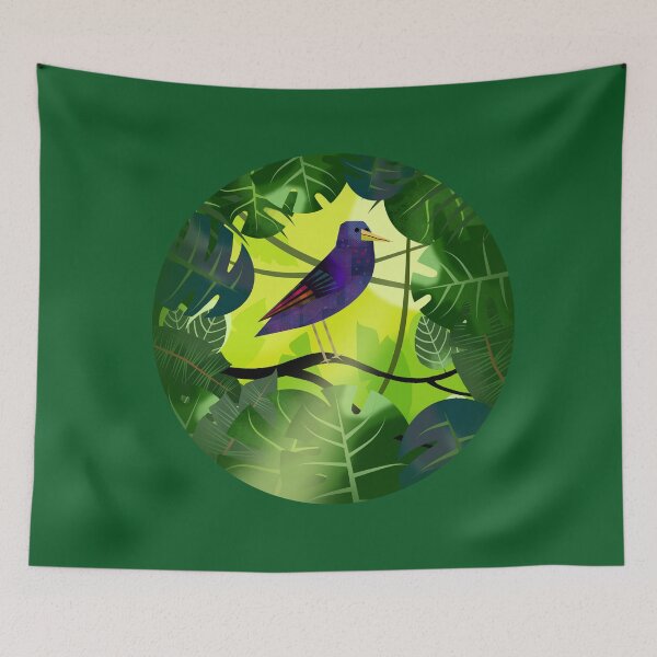 Item preview, Colourful Exotic Bird in Lush Jungle designed and sold by Andrew  Hitchen.