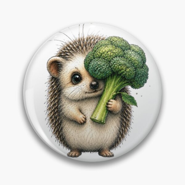 Item preview, Shy Hedgehog With Giant Broccoli designed and sold by Snurly.