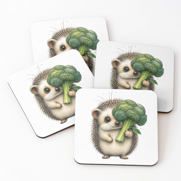 Item preview, Shy Hedgehog With Giant Broccoli designed and sold by Snurly.