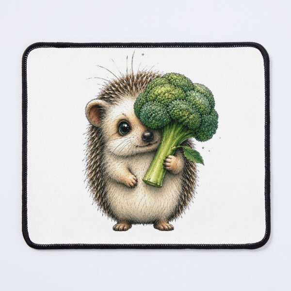 Item preview, Shy Hedgehog With Giant Broccoli designed and sold by Snurly.