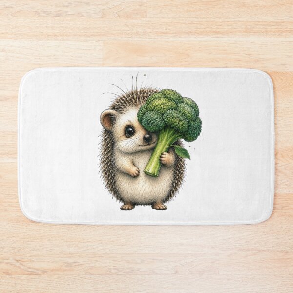 Item preview, Shy Hedgehog With Giant Broccoli designed and sold by Snurly.