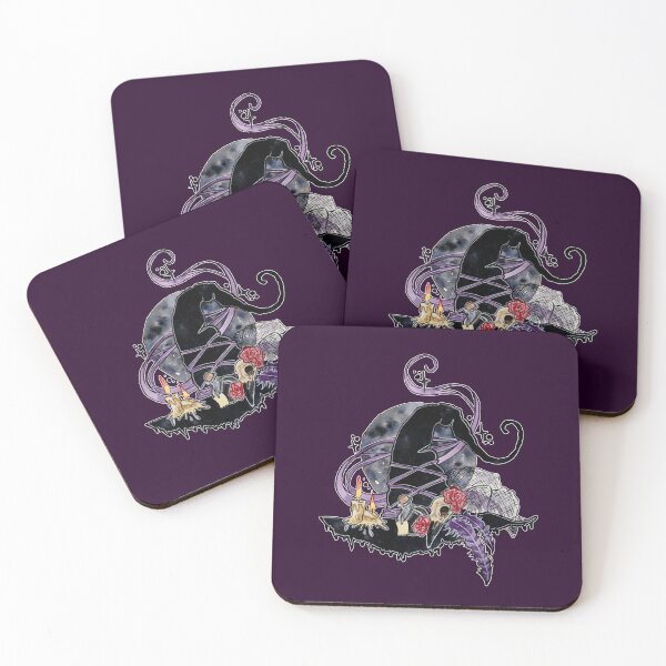 Item preview, Gothic Witch Hat Raven Skull Dark Alchemy Watercolor Art designed and sold by esmavart.