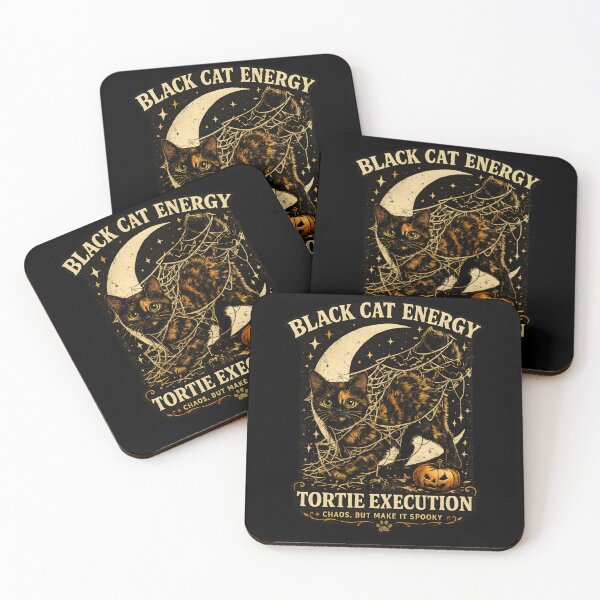 Item preview, Black Cat Energy Spooky Tortoiseshell Cat Halloween Art designed and sold by Martin's_Design.