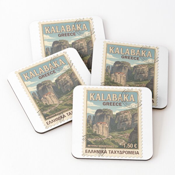 Item preview, Vintage Meteora Monasteries Greece Travel Stamp designed and sold by k3rstman1.