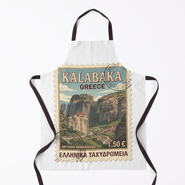 Item preview, Vintage Meteora Monasteries Greece Travel Stamp designed and sold by k3rstman1.