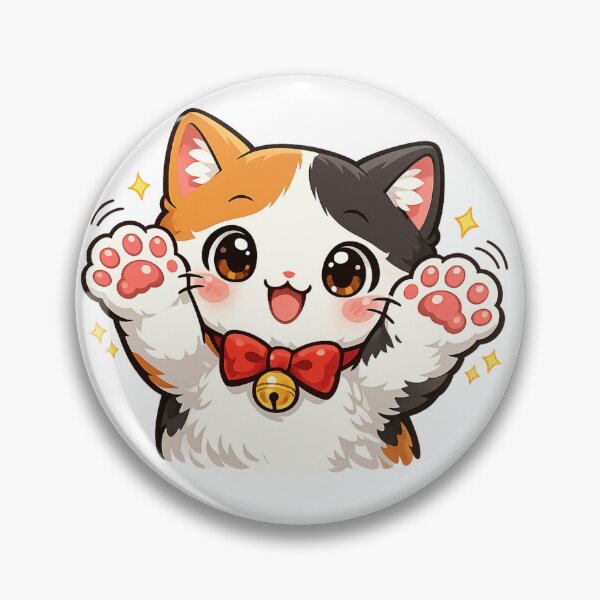 Item preview, Cute Lucky Calico Cat Waving Paw Kawaii Illustration designed and sold by CreativeADB7.