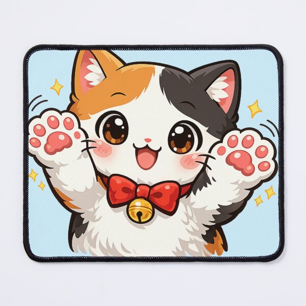 Item preview, Cute Lucky Calico Cat Waving Paw Kawaii Illustration designed and sold by CreativeADB7.