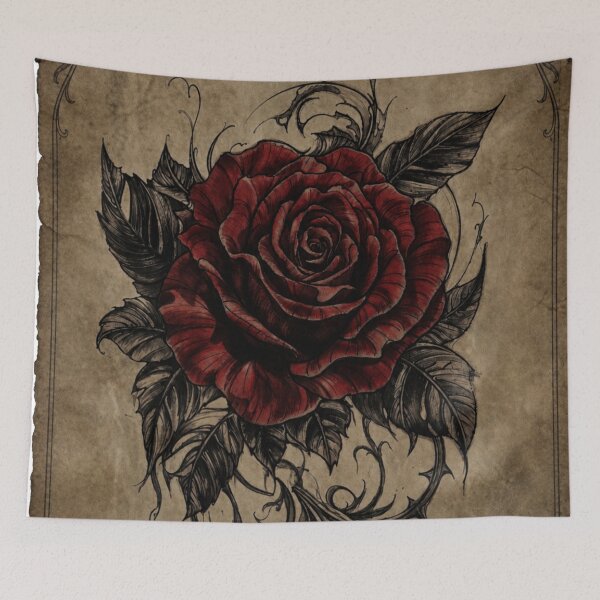 Item preview, Crimson Gothic Rose with Ornamental Thorns designed and sold by IdeaSmith.