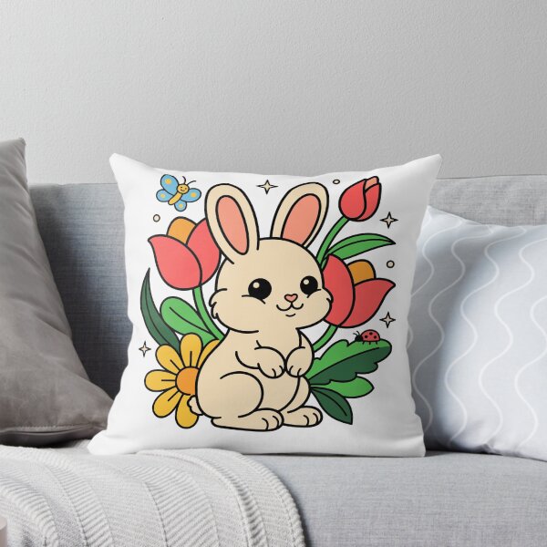 Item preview, Cute Bunny Floral T-Shirt | Kawaii Spring Rabbit Garden Design designed and sold by GlobuddyStore.