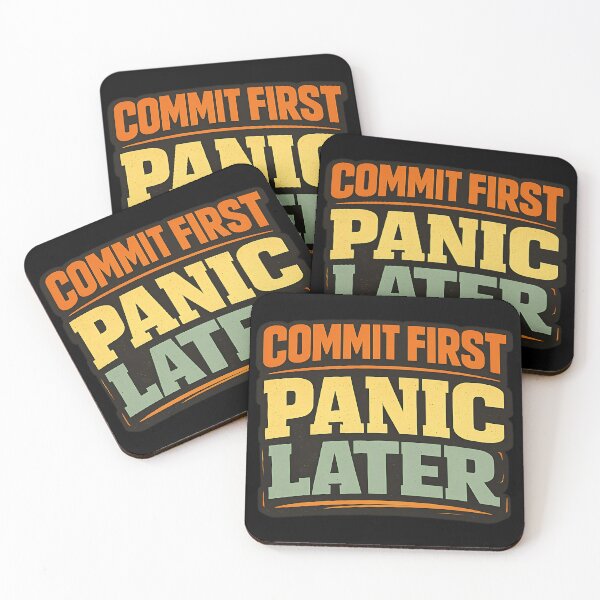 Item preview, Commit First Panic Later Funny Typography Shirt designed and sold by TeeTimeTreasure.
