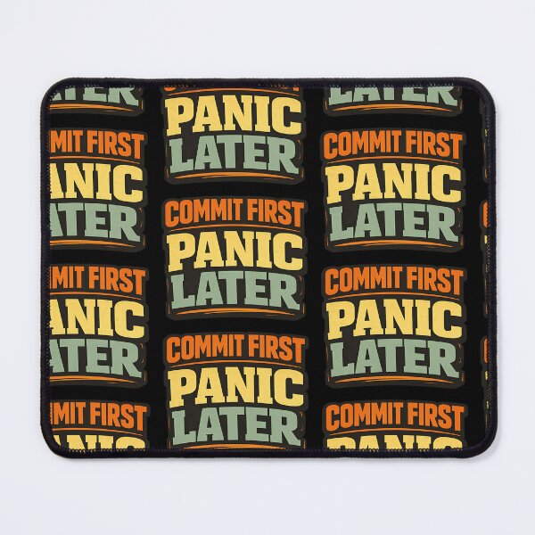Item preview, Commit First Panic Later Funny Typography Shirt designed and sold by TeeTimeTreasure.