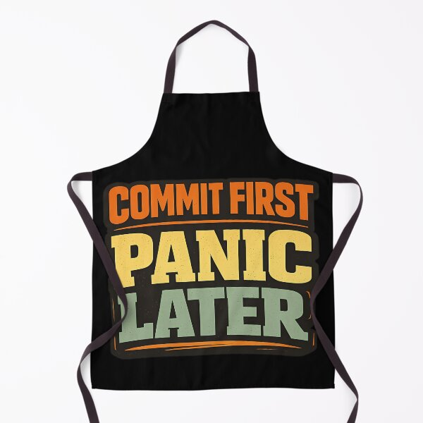 Item preview, Commit First Panic Later Funny Typography Shirt designed and sold by TeeTimeTreasure.
