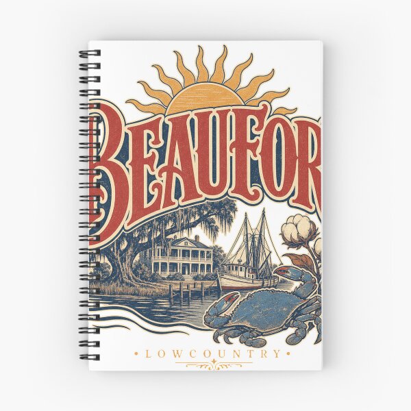 Item preview, Beaufort South Carolina Vintage Hand Lettered Travel Emblem designed and sold by VisualArtsOasis.