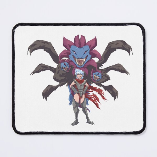 Item preview, White-haired warrior standing before massive multi-headed dark monster designed and sold by Davao-68Apple.
