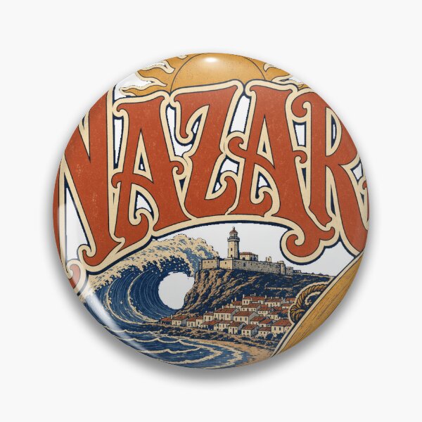 Item preview, Nazare Portugal Vintage Hand Lettered Travel Emblem designed and sold by VisualArtsOasis.