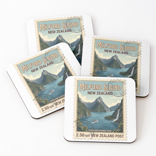 Item preview, Vintage Milford Sound New Zealand Travel Stamp designed and sold by k3rstman1.