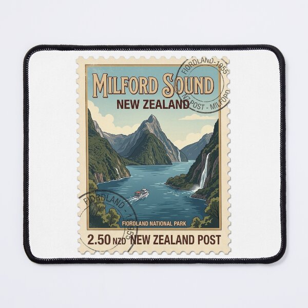 Item preview, Vintage Milford Sound New Zealand Travel Stamp designed and sold by k3rstman1.