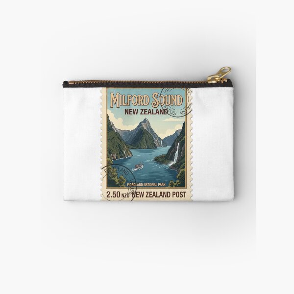 Item preview, Vintage Milford Sound New Zealand Travel Stamp designed and sold by k3rstman1.
