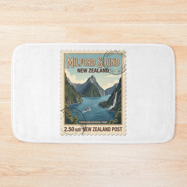 Item preview, Vintage Milford Sound New Zealand Travel Stamp designed and sold by k3rstman1.