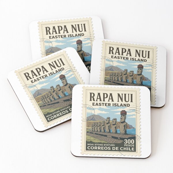 Item preview, Vintage Rapa Nui Easter Island Moai Travel Stamp designed and sold by k3rstman1.