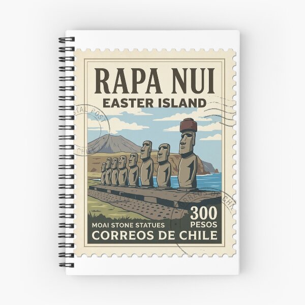 Item preview, Vintage Rapa Nui Easter Island Moai Travel Stamp designed and sold by k3rstman1.