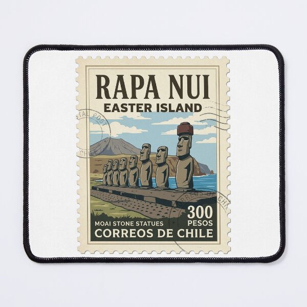 Item preview, Vintage Rapa Nui Easter Island Moai Travel Stamp designed and sold by k3rstman1.
