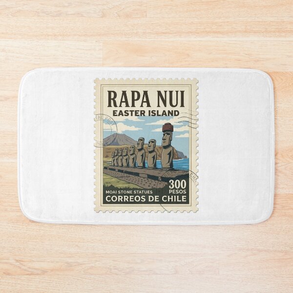 Item preview, Vintage Rapa Nui Easter Island Moai Travel Stamp designed and sold by k3rstman1.