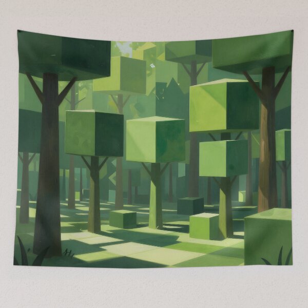 Item preview, Squared Wilderness: The Geometric Forest designed and sold by PawPrintedArt.