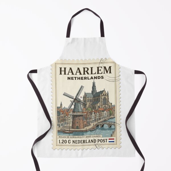 Item preview, Vintage Haarlem Netherlands Travel Stamp Windmill Church designed and sold by k3rstman1.