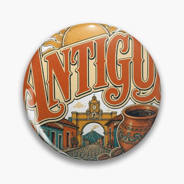 Item preview, Antigua Guatemala Vintage Hand Lettered Travel Emblem designed and sold by VisualArtsOasis.