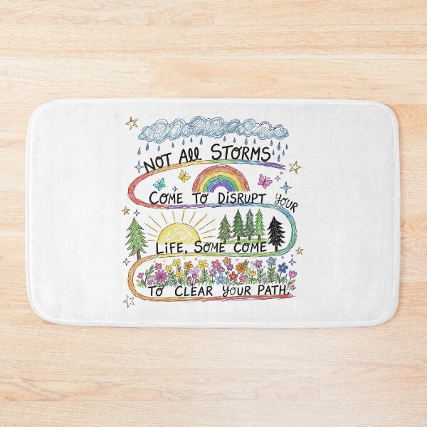 Item preview, Not All Storms Come To Disrupt Your Life Motivational Quote / Not All Storms Clear Your Path Rainbow Doodle Art designed and sold by Krasnovaovaova.