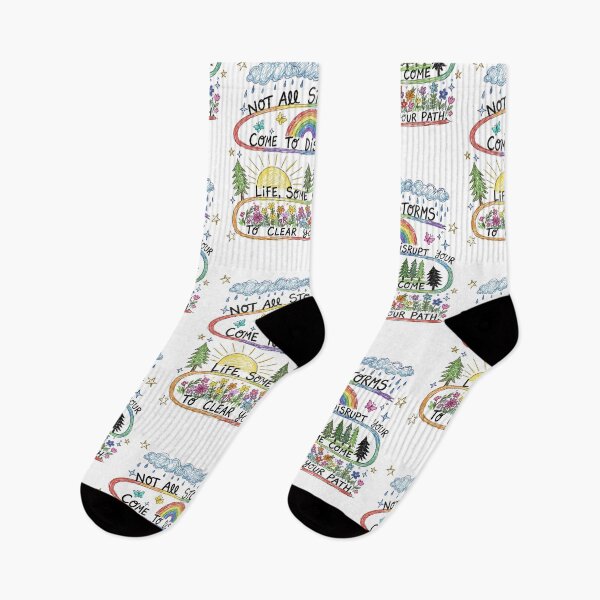 Item preview, Not All Storms Come To Disrupt Your Life Motivational Quote / Not All Storms Clear Your Path Rainbow Doodle Art designed and sold by Krasnovaovaova.