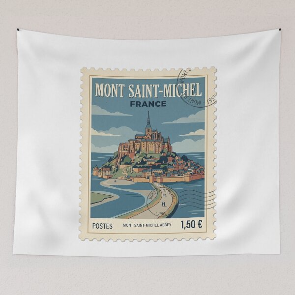 Item preview, Vintage Mont Saint Michel France Travel Stamp designed and sold by k3rstman1.