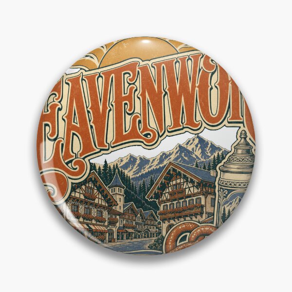 Item preview, Leavenworth Washington Vintage Hand Lettered Travel Emblem designed and sold by VisualArtsOasis.