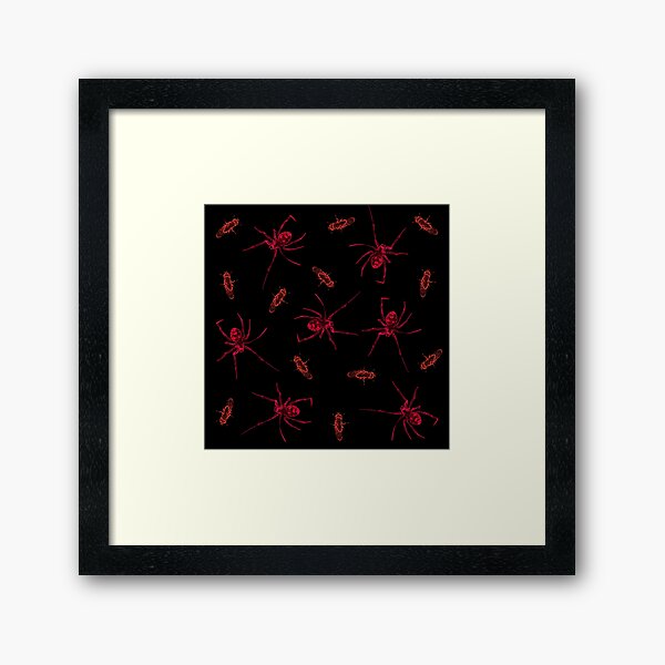 Neon spider and fly 2 Framed Art Print