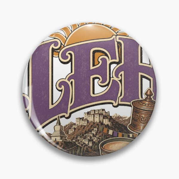Item preview, Leh India Vintage Hand Lettered Travel Emblem designed and sold by VisualArtsOasis.