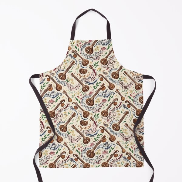 Item preview, Indian Classical Music Sitar and Veena Gouache Pattern designed and sold by OpenDreamArts.