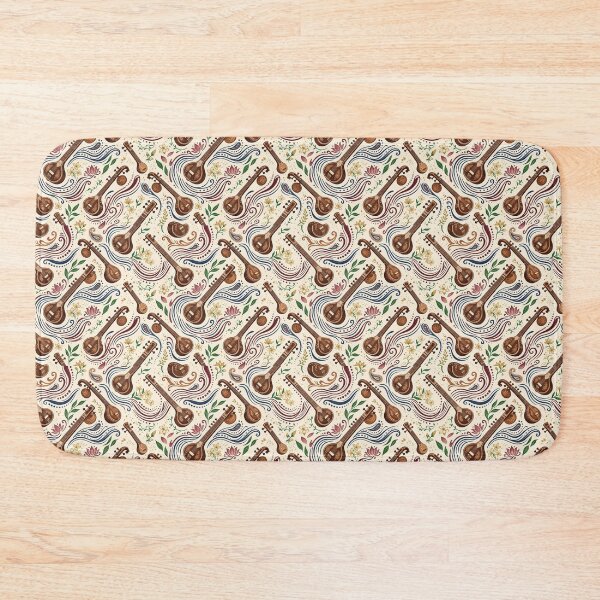 Item preview, Indian Classical Music Sitar and Veena Gouache Pattern designed and sold by OpenDreamArts.