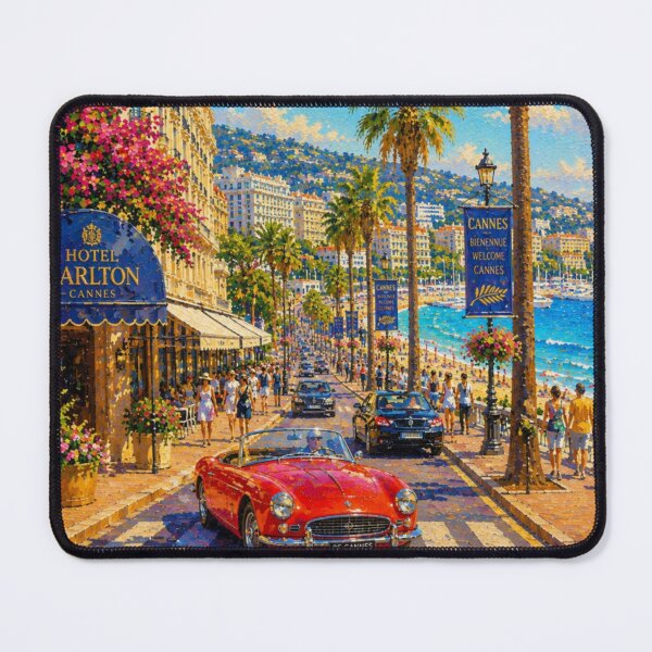 Item preview, Cannes France Palm Tree Beach City Art designed and sold by glenhiggins.